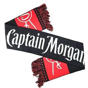 Captain Morgan Rum Winter Scarf #Like A Captain Pirate Logo Black Red White Rare